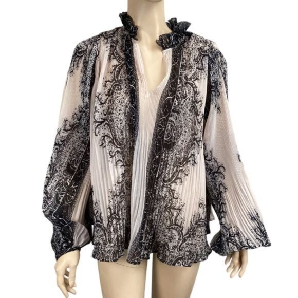 NWT Anthropologie Forever that Girl sheer pleated blouse size medium - Picture 4 of 12